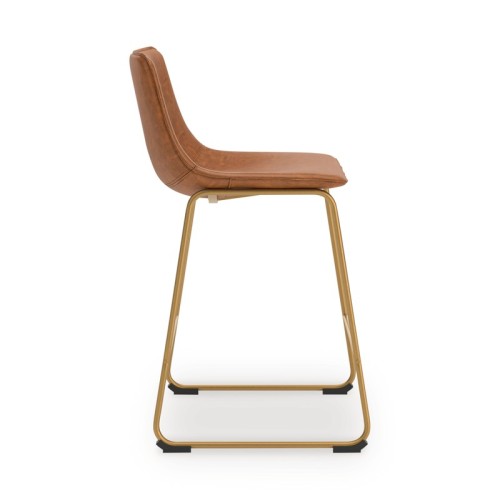 Ciabori - Brown / Gold - Upholstered Barstool (Set of 2)
