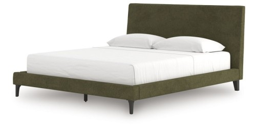 Chirason - Sage Green - California King Upholstered Bed With Roll Slats