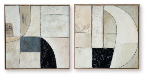Bexlen - Tan / Taupe / Black - Wall Art Set (Set of 2)