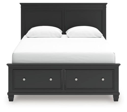 Lanolee - Black - Queen Panel Storage Bed