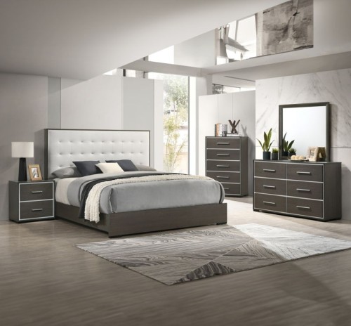 Sharpe - Twin 5 Piece Bedroom Set - Dark Gray