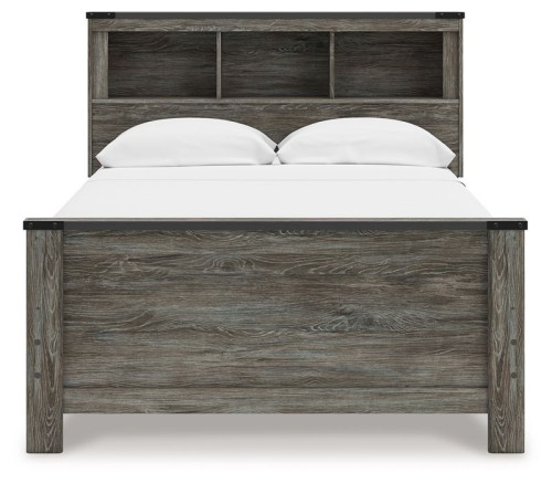 Frandern - Gray - Full Bookcase Panel Bed With Storage