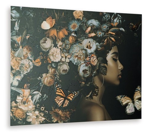 Valfer - Orange / Black / White - Wall Art
