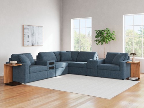 Modmax - Ink - 6-Piece Sectional With Audio System, Raf Corner Chaise And LAF Corner Chair