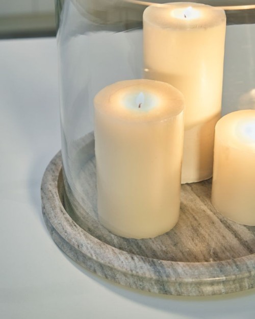 Saskia - Clear / Black - Candle Holder