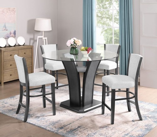 Camelia - 5 Piece Counter Dining Room Set - Gray