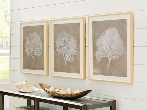 Hendridge - Taupe / White - Wall Art Set (Set of 3)