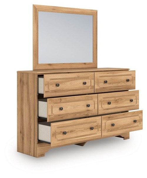 Aleaport - Warm Brown - Dresser and Mirror
