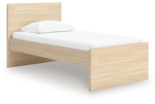 Onita - Natural - Twin Panel Platform Bed With 1 Side Storage