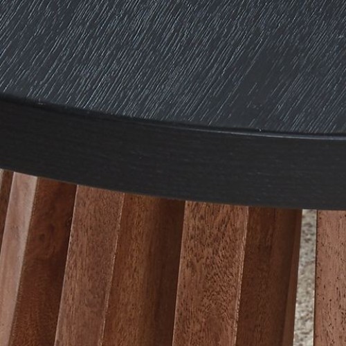 Kallari - Warm Brown / Black - Round End Table