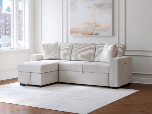 Wohlen - Alloy - 2-Piece Sectional With Pop Up Sleeper And LAF Corner Chaise