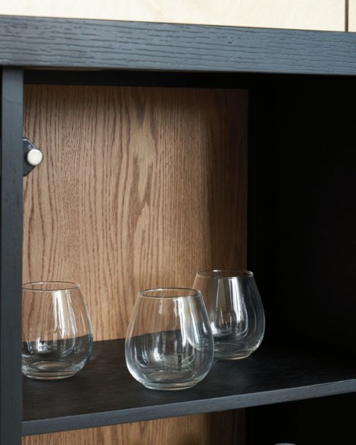 Armenleigh - Black / Brown - Bar Cabinet