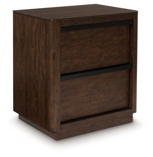 Dilenno - Dark Brown - Two Drawer Night Stand