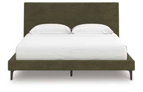 Chirason - Sage Green - California King Upholstered Bed With Roll Slats