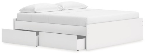 Onita - White - Queen Platform Bed With 2 Side Storage