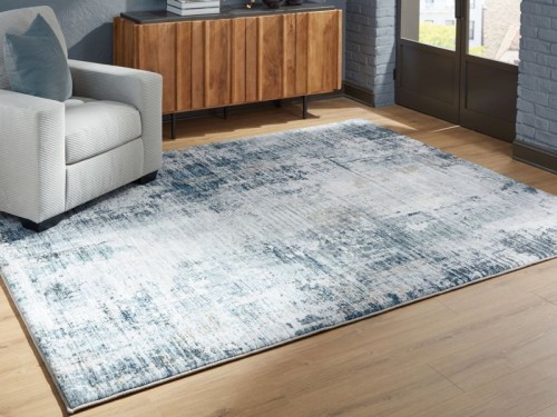 Arlenmont - Blue / White / Brown - Large Rug