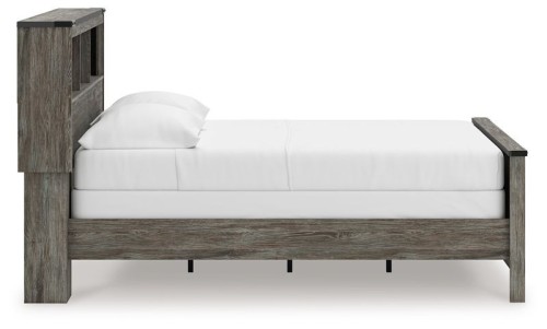 Frandern - Gray - Full Bookcase Panel Bed With Storage