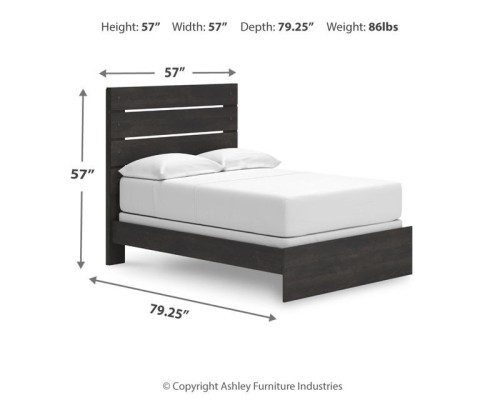 Hollivern - Dark Gray - Queen Panel Bed
