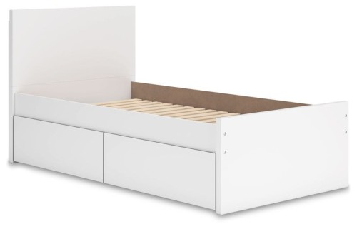 Onita - White - Queen Panel Platform Bed With 2 Side Storage