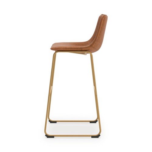 Ciabori - Toast / Gold - Tall Upholstered Barstool (Set of 2)