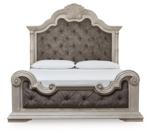 Bruchandi - Antique White - California King Upholstered Panel Bed
