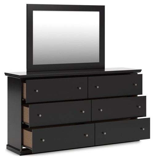 Maribel - Black - Dresser and Mirror