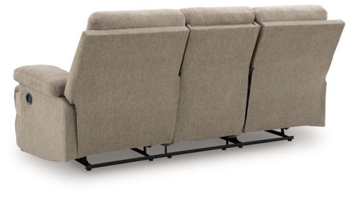 Side-Swipe - Mocha - Reclining Sofa With Drop Down Table