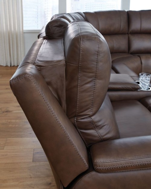 Bleckley - Espresso - 6-Piece Power Reclining Sectional With LAF And RAF Recliners