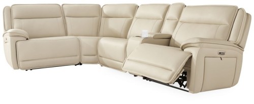 Double Deal - Almond - 4-Piece Power Reclining Sectional