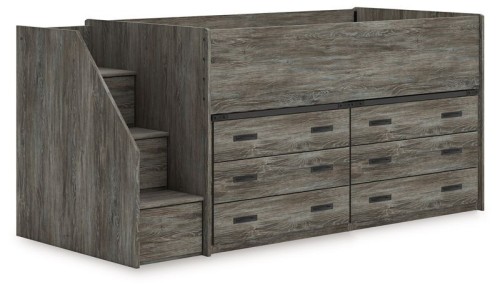 Frandern - Gray - Twin Loft Bed With Drawer Storage