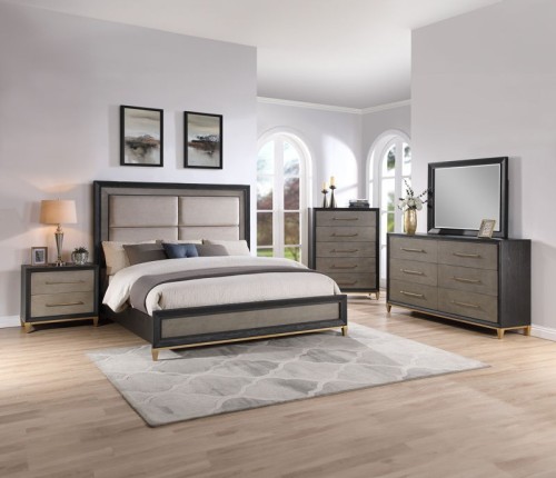 Payson - Queen 4 Piece Bedroom Set - Black / Gray