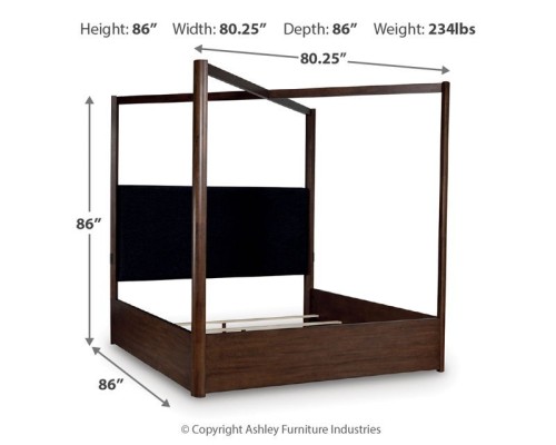 Dilenno - Dark Brown - California King Canopy Bed