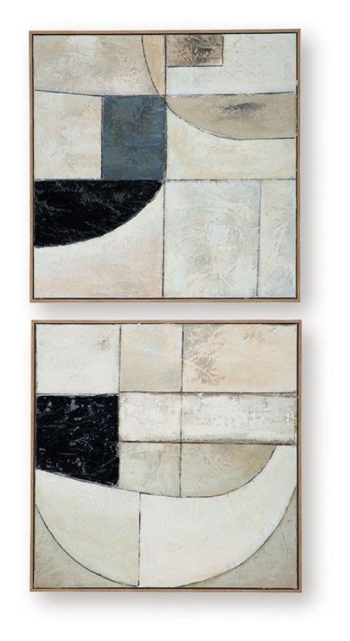 Bexlen - Tan / Taupe / Black - Wall Art Set (Set of 2)