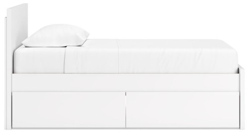 Onita - White - Queen Panel Platform Bed With 2 Side Storage
