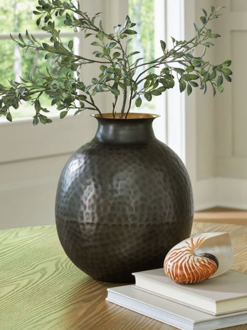 Woody - Pewter / Gold Finish - Vase - 14"