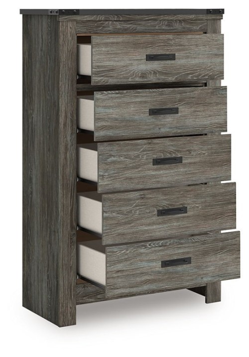 Frandern - Gray - Five Drawer Chest