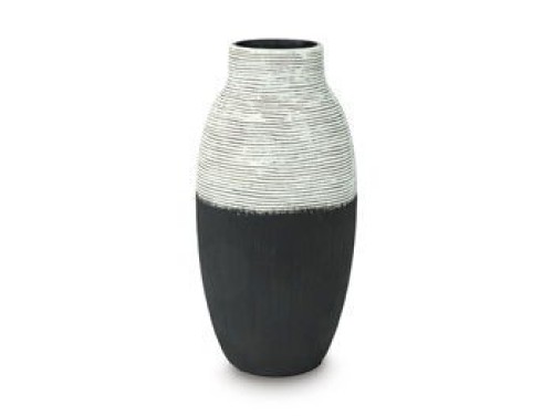 Girtha - Antique White / Black - Vase - 13"