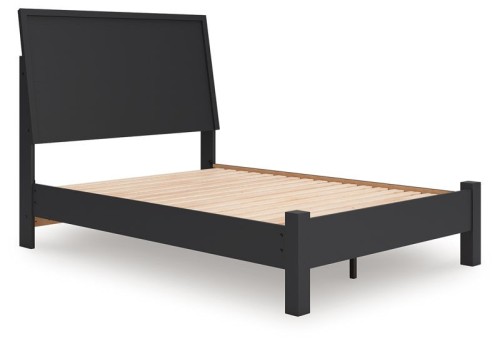 Danziar - Black - Queen Panel Bed With Low Footboard