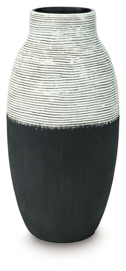 Girtha - Antique White / Black - Vase - 13"