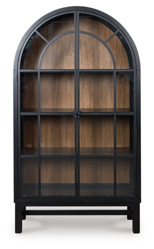 Greddinton - Black / Brown - Display Cabinet