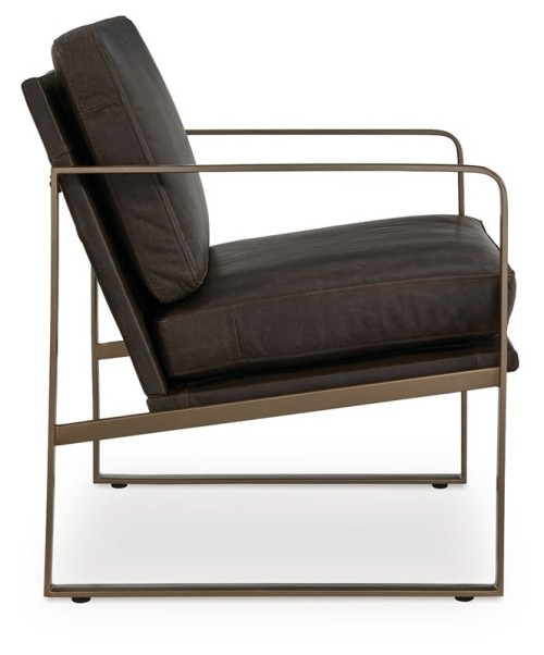 Bradett - Dark Brown / Gold Finish - Accent Chair