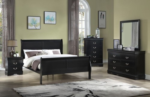 Louis Philip - Full 5 Piece Bedroom Set - Black