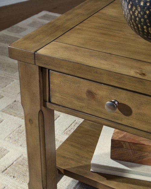 Vandenmore - Medium Brown - Rectangular End Table