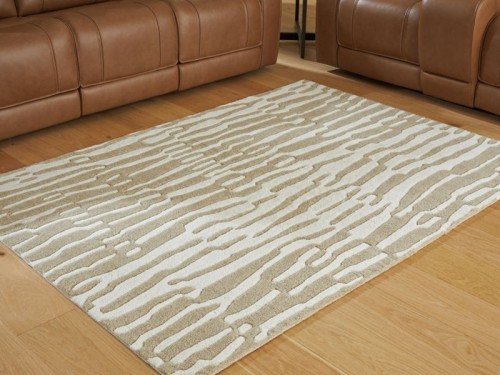 Corrbell - Beige / White - Medium Rug