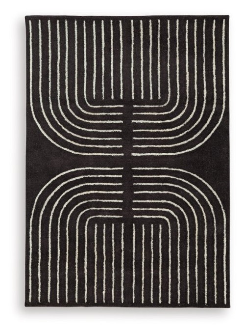 Eldonmore - Black / Ivory - Large Rug