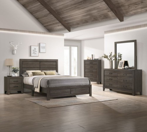 Hopkins - Full 5 Piece Bedroom Set - Gray