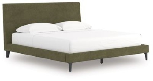 Chirason - Sage Green - California King Upholstered Bed With Roll Slats