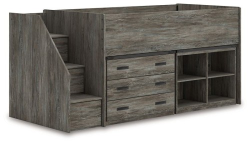 Frandern - Gray - Twin Loft Bed With Drawer Storage