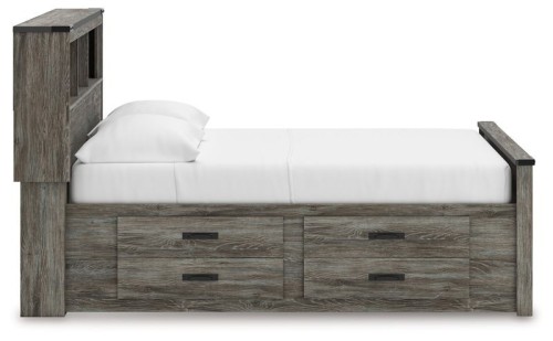 Frandern - Gray - Full Bookcase Panel Bed With Storage