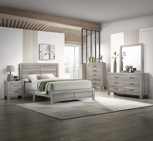 Hopkins - Full 5 Piece Bedroom Set - Gray